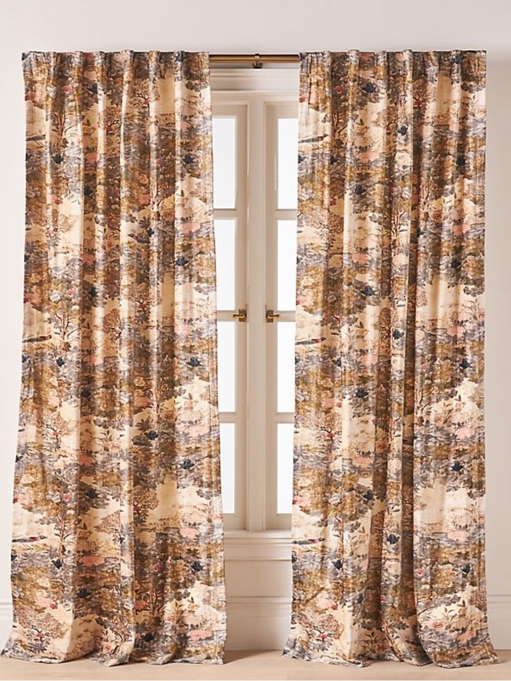 Anthropologie Francois Printed Velvet Curtain